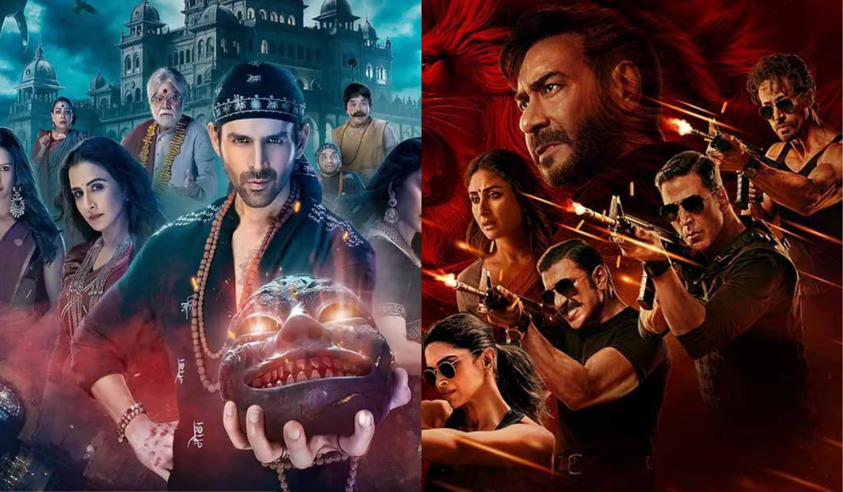 The two big Bollywood releases—Bhool Bhulaiyaa 3 and Singham Again, both come with the benefit of established franchises and recall value.